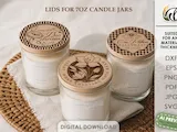 [Laser cut and engrave] Candle Cup Tops Bundle. Candle Topper Laser Cut Files. Wooden Candle Jar Lid Decor. Engraved Candle Topper. Positive Quotes SVG. Floral