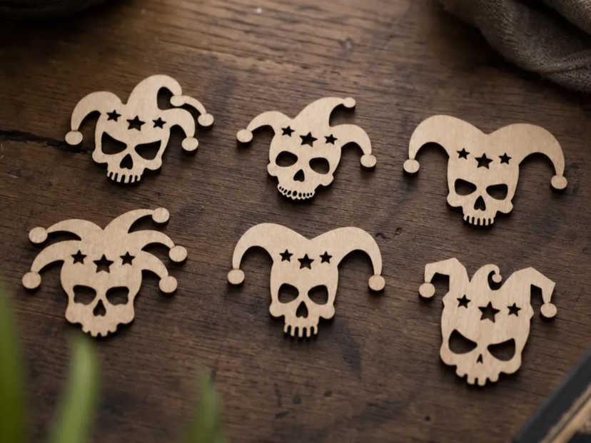 Jester Skull Cutouts with Star Details