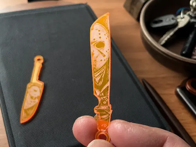 Acrylic Jason Machete Keychain