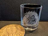 [Laser cut and engrave] Whiskey Glass Featuring Intricate Dragon Illustration