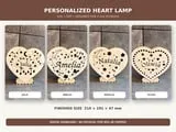 [Laser cut and engrave] Podświetlana drewniana lampka w kształcie serca z imieniem Oliwia