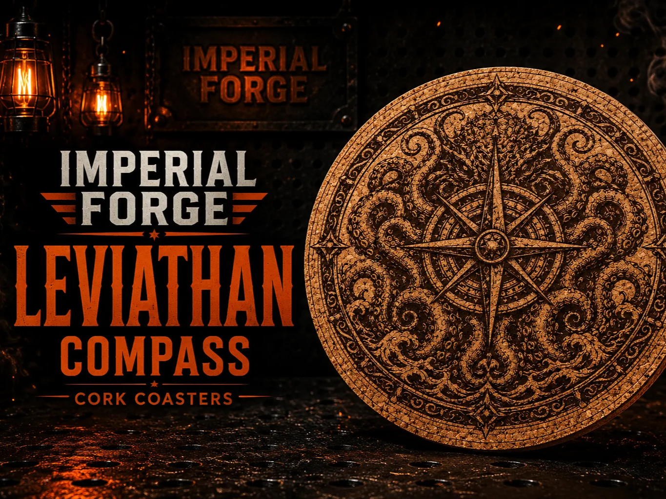 Imperial Forge Leviathan Compass Cork Coaster