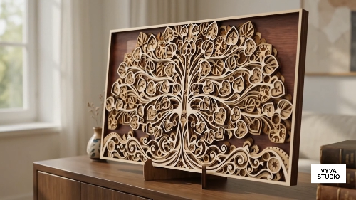 [Laser cut and engrave] 3D Tree of Life Laser Cut File, Layered Mandala Wood Art