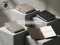 [Laser cut and engrave] 4 Laser Cut A5 Wooden Notebook Covers