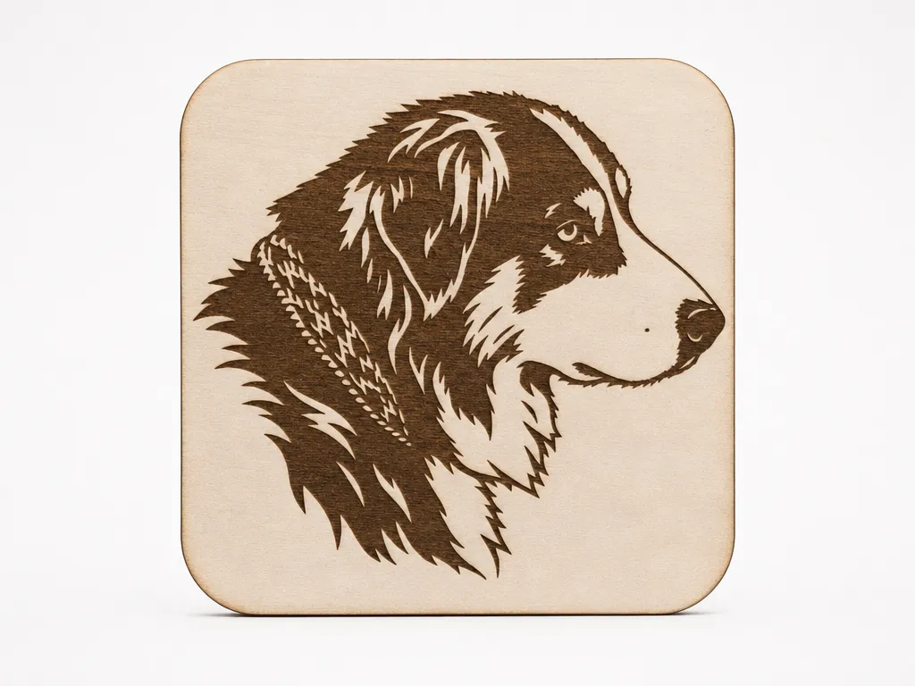 cadre chien berger australien sur chevalet