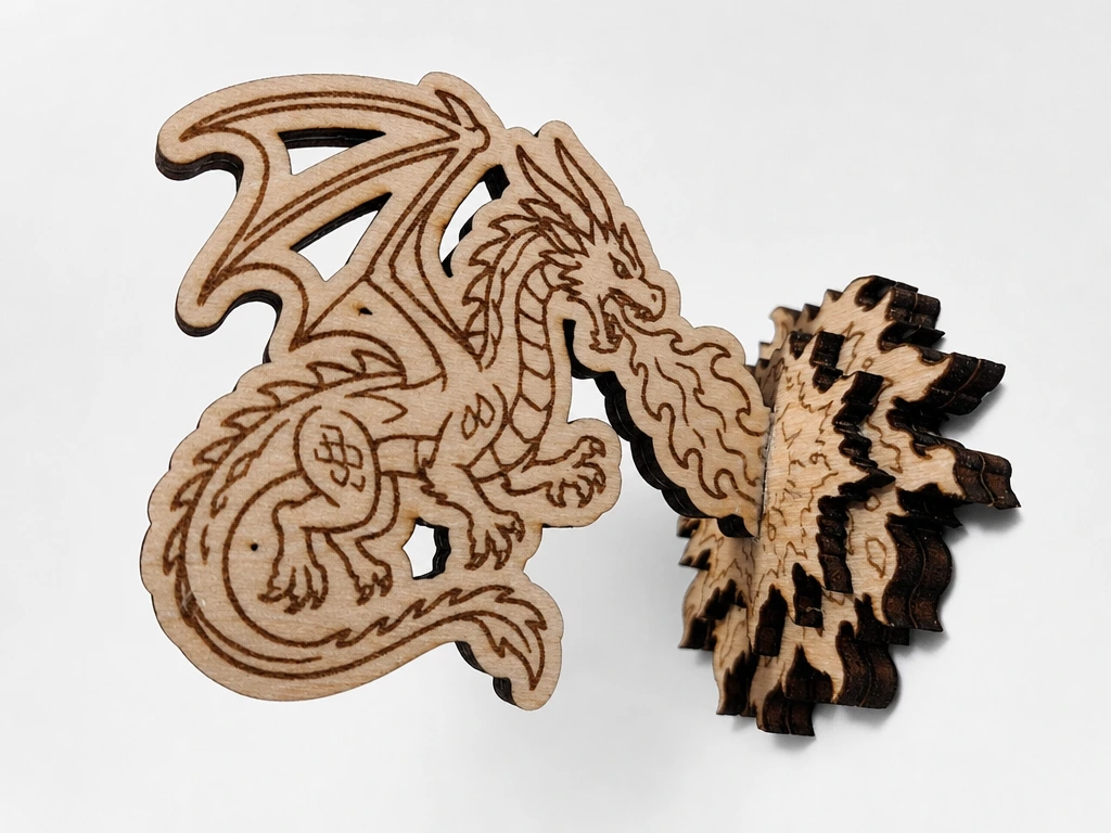 Magnet représentant un dragon crachant du feu
