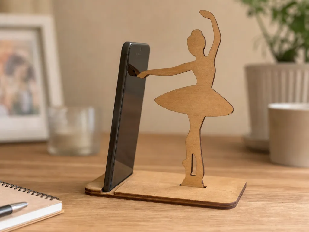 Soporte para teléfono móvil con silueta de bailarina de ballet