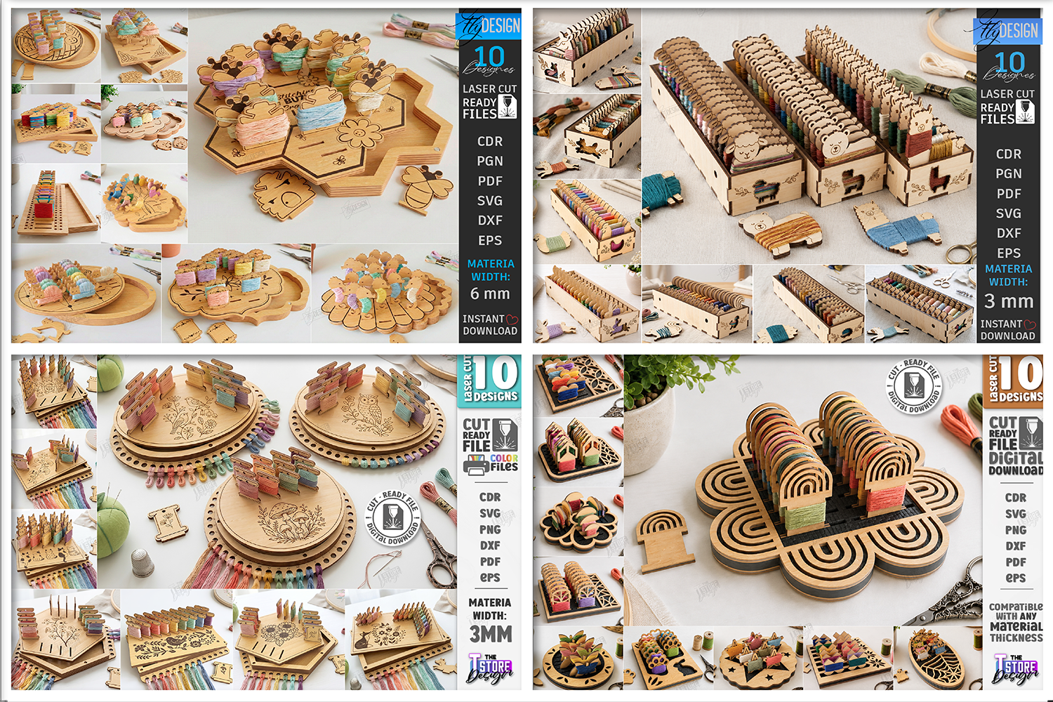 [Laser cut and engrave] Needlework and Knitting Organization Accessories Collection Laser Cut Mega Bundle