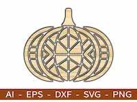 [Laser cut and engrave] Geometric Pumpkin Shaped Wooden Coaster