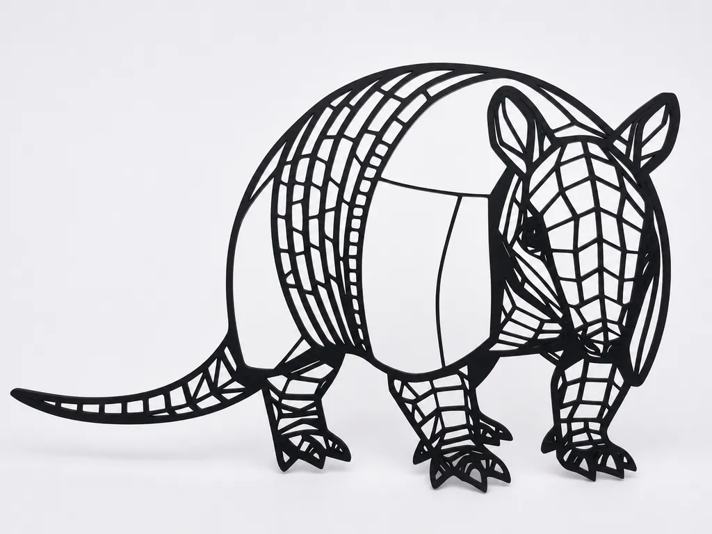 [Laser cut and engrave] Armadillo Wall art