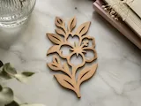 [Laser cut and engrave] Hibiscus Flower and Leaf Botanical Wall Art Cutout