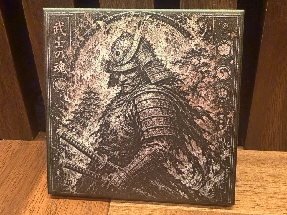 Samurai Warrior Painted Tile