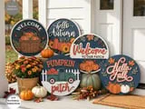 [Laser cut and engrave] Fall Door Hanger Laser Cut Bundle