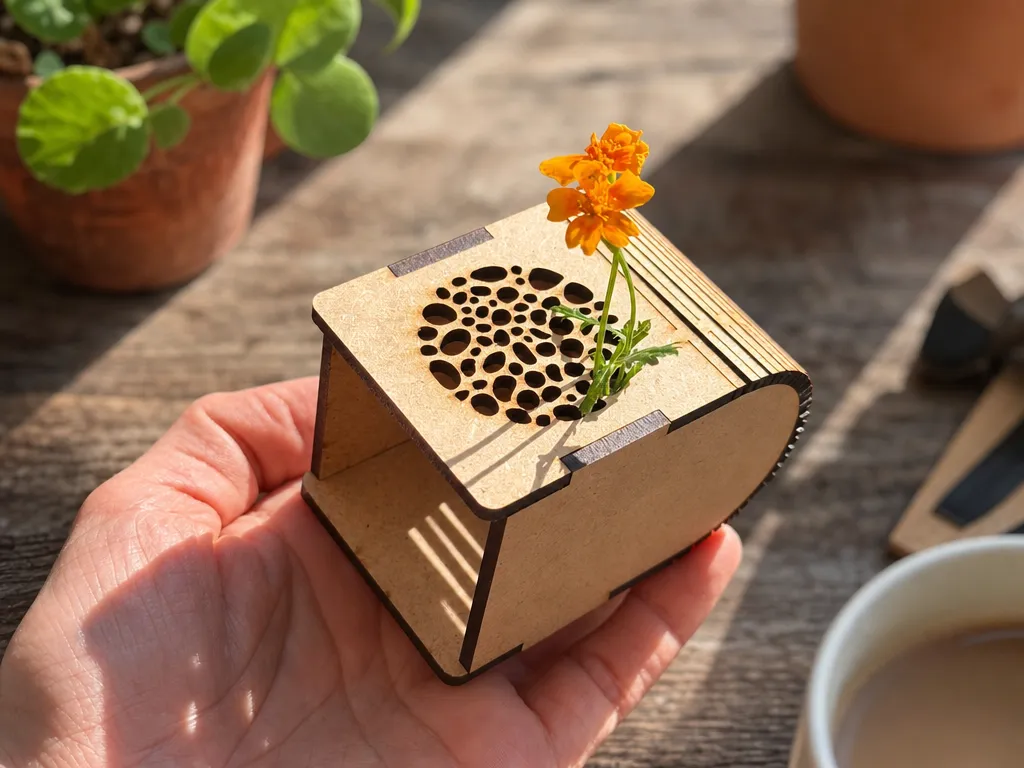 Blümchen Sammel Box für Kinder - Blumen-Vase mit Lochmuster für einzelne Blüten