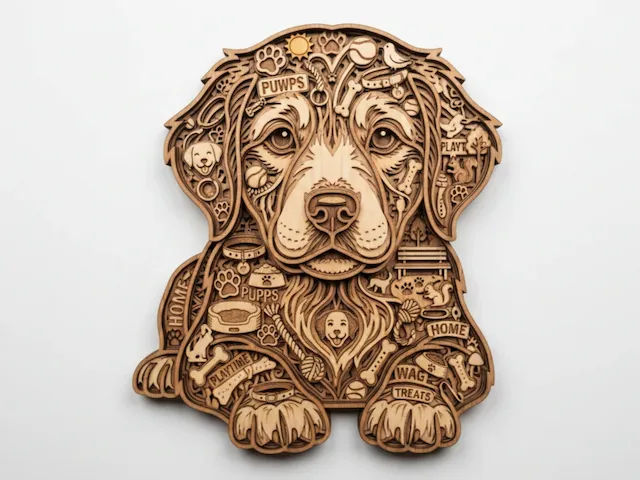 Golden Retriever Puppy Multilayer Wall Art