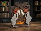 [Laser cut and engrave] 3D Halloween Castle Laser Cut Stand