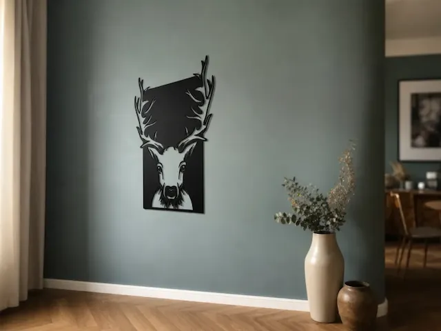 Minimalist Black Deer Head Wall Hanging