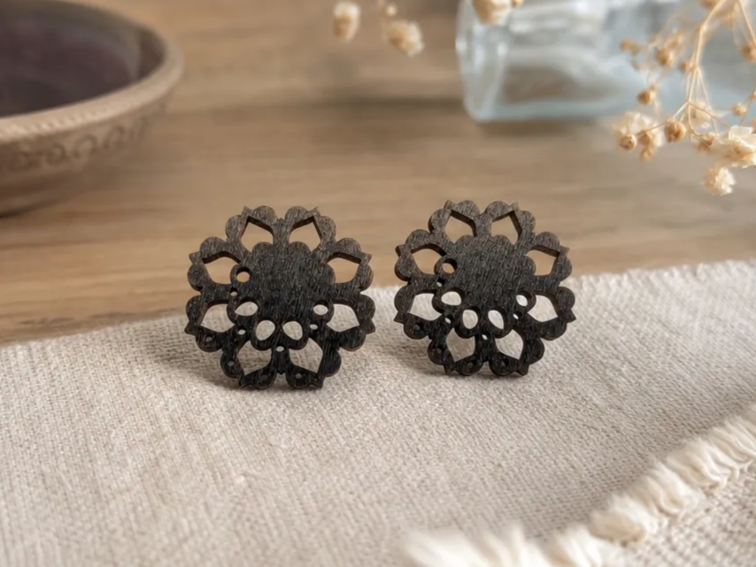 Ohrstecker Orientalisch Boho Holz