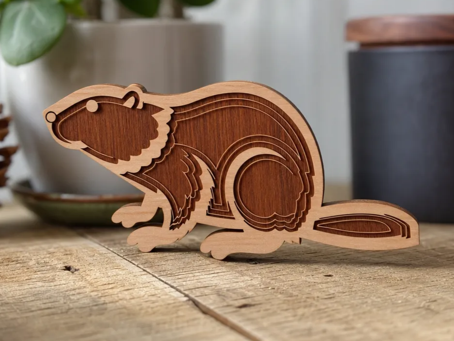 Beaver - Layered Laser Cut DesignBeaver - Layered Laser Cut Design