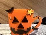 [Laser cut and engrave] Autumn Themed Pumpkin and Coffee Cup Tiered Tray Tabletop Signs