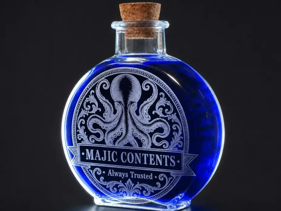 Octopus Etching on Glass Flask