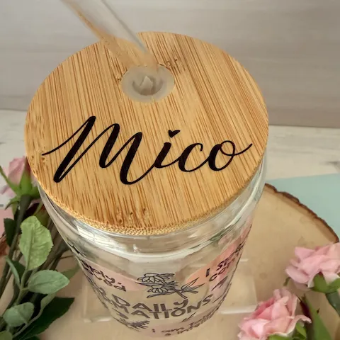 Varnished Bamboo Glass Cup Lid