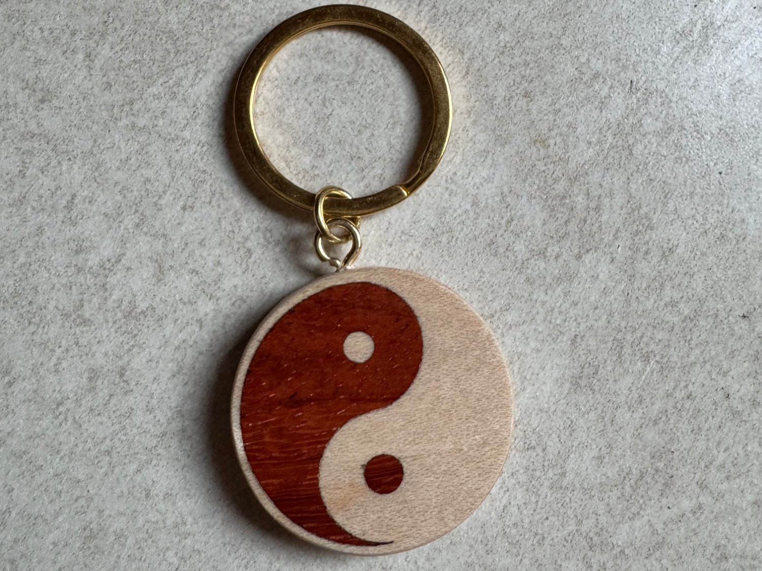 Yin Yang key ring inlay