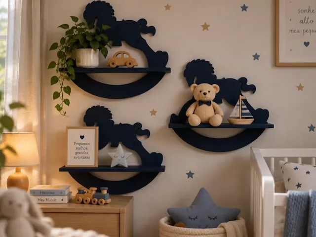 Horse Shaped Floating Shelf, Laser Cut Horse Shelf, Kids Room Wall Decor, Horse Nursery Decor, Equestrian Wall Shelf