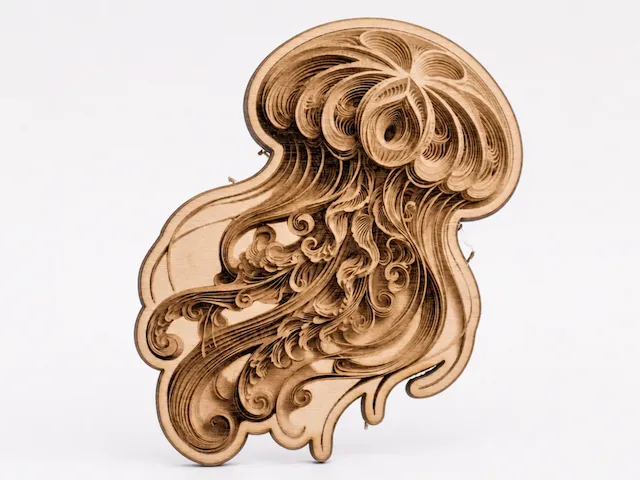 Wooden Jellyfish Wall Art