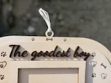 [Laser cut and engrave] Personalized Dog Photo Frame with Custom Name Tag – The Goodest Boy