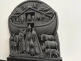 [Laser cut and engrave] Noah's Ark Relief Sculpture with Animals and Figures