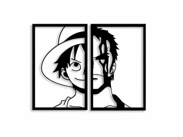 Anime Pirate Wall Art  – Skull Emblem Laser Cut Decor (Digital Download)