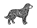 [Laser cut and engrave] Stay Loyal Dog Silhouette Wall Art with Filigree Pattern