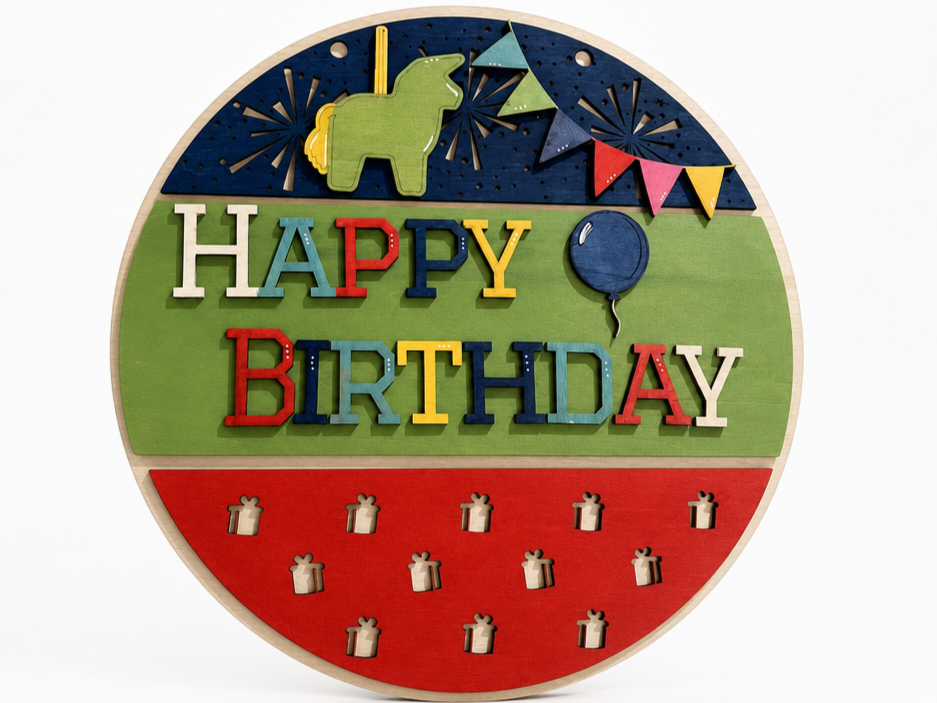 Happy Birthday Round Wall Sign