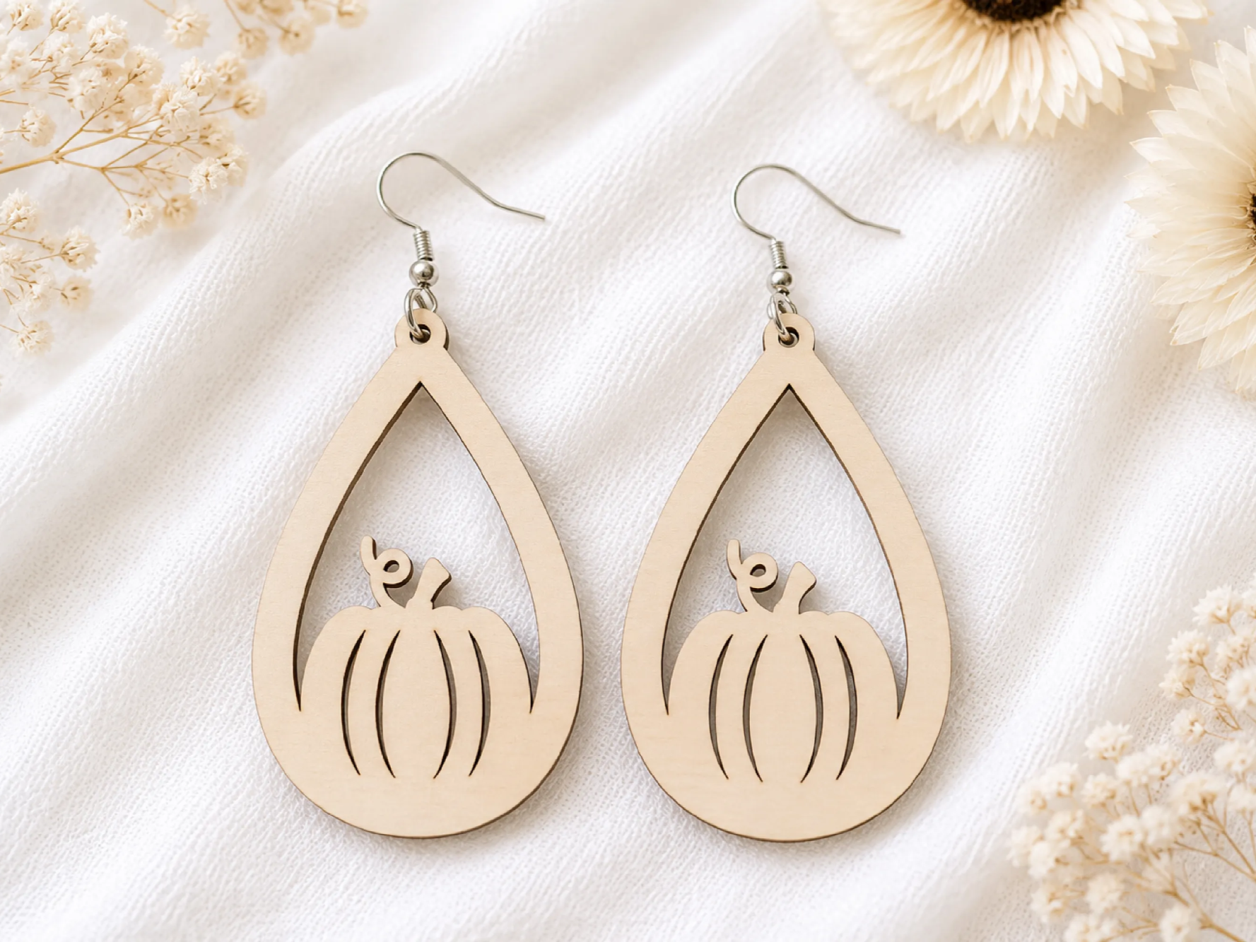 Teardrop Pumpkin Earrings