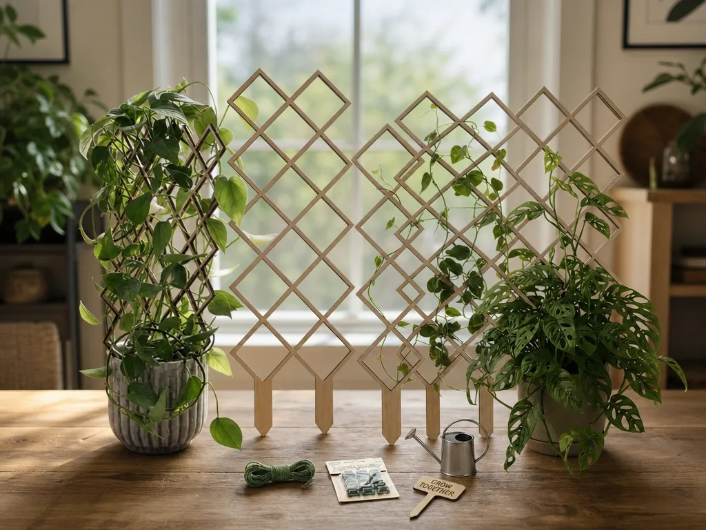 Treillis en bois pour plantes grimpantes d'intérieur