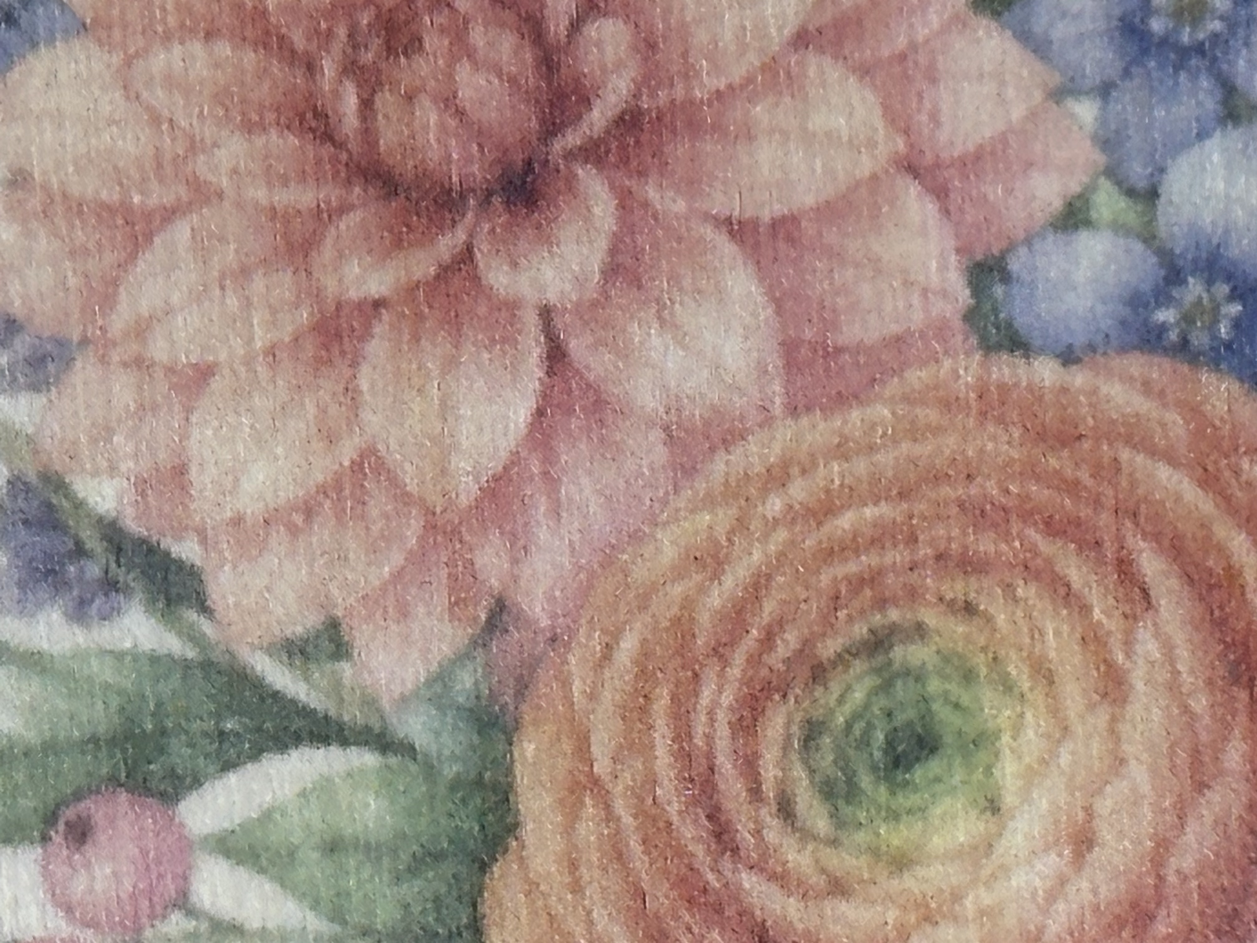 [Inkjet printing] Rundes Holzschild mit floralem Blumenkranz Motiv