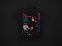 [DTF Printing] Cyberpunk Anime Style Graphic T-Shirt with Dish-termination.exe Design