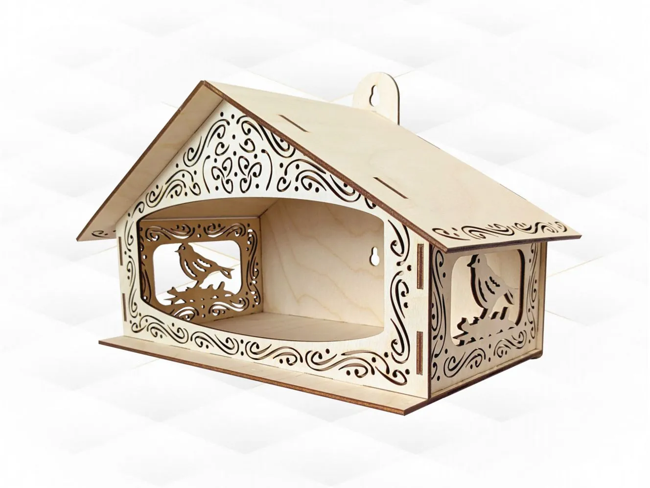 Bird Feeders Laser Cut Design, Garden House Vector Template, Laser Cutting Model
