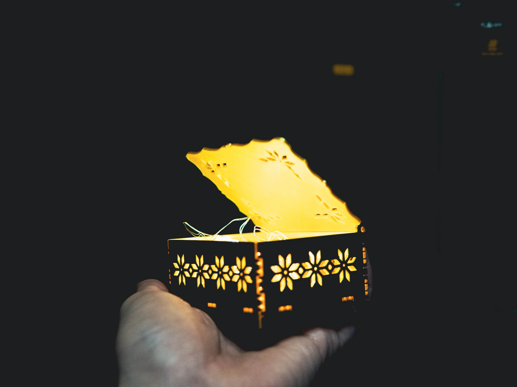 Glowing Floral Lantern Box – Laser Cut LED Light Box