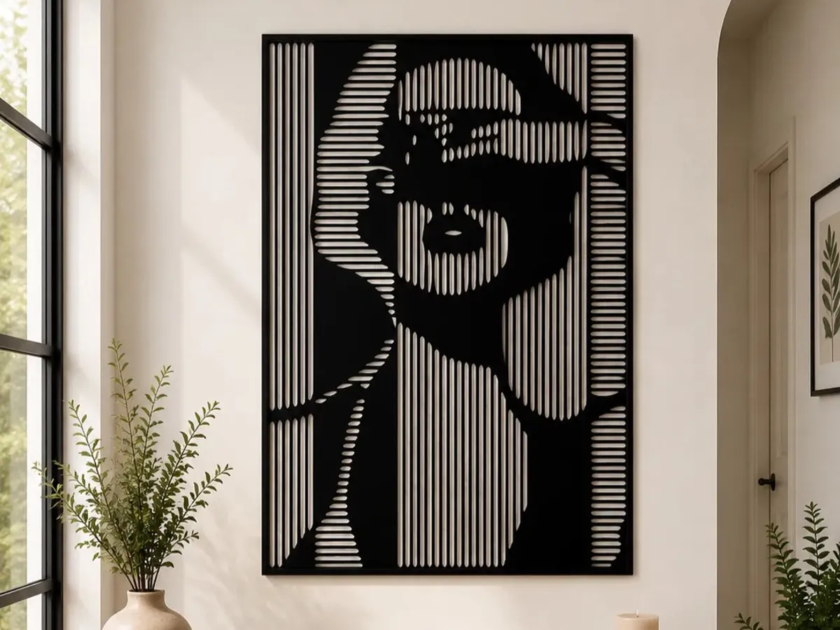 [Laser cut and engrave] Marilyn Monroe Slatted Wall Art Portrait