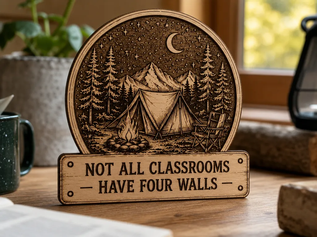 Not All Classrooms Have Four Walls - Camping Wooden Sign | Laser Cut