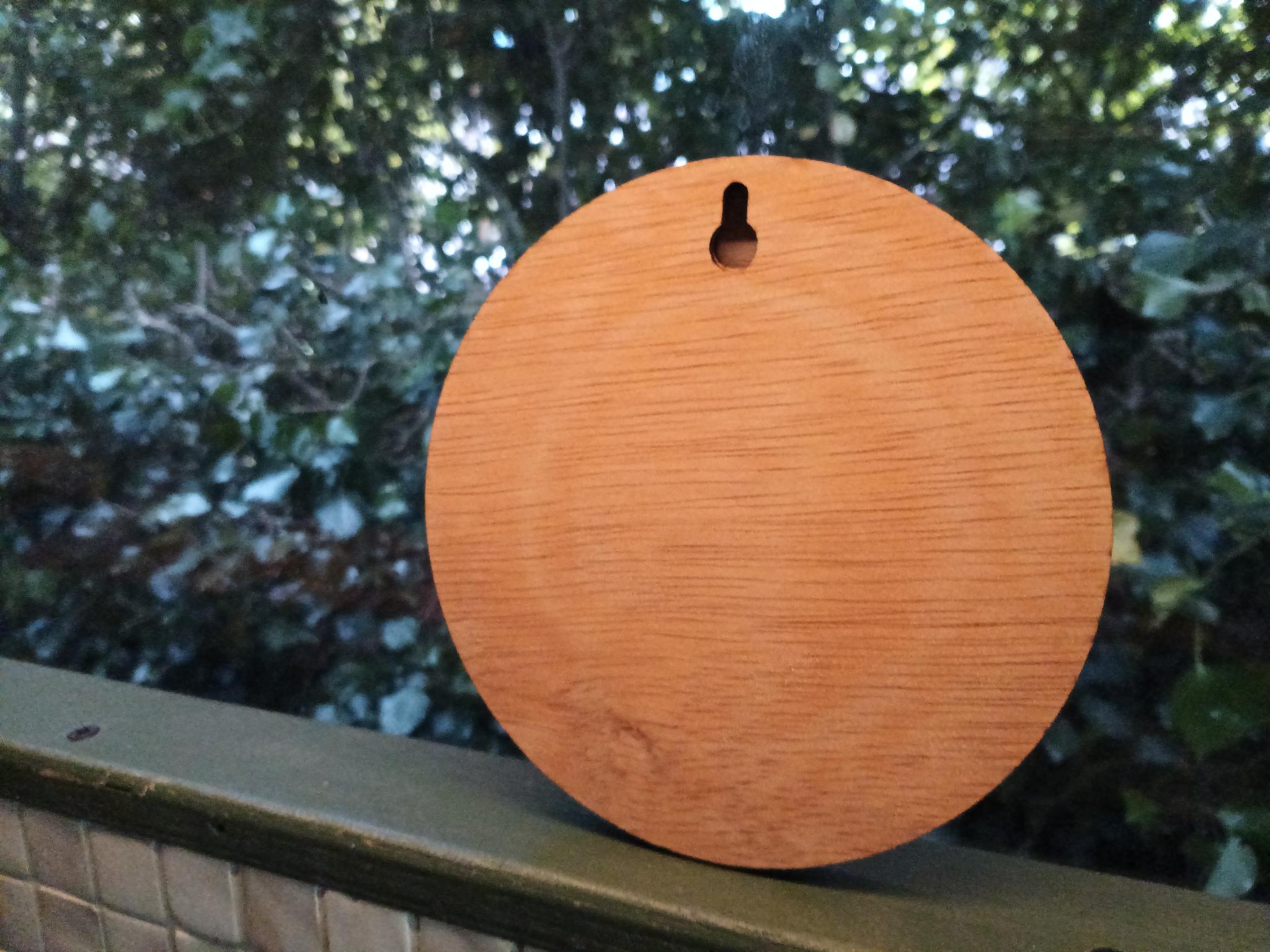 [Laser cut and engrave] Round Wooden Mirror with Floral Border and The Future Is Positive Quote