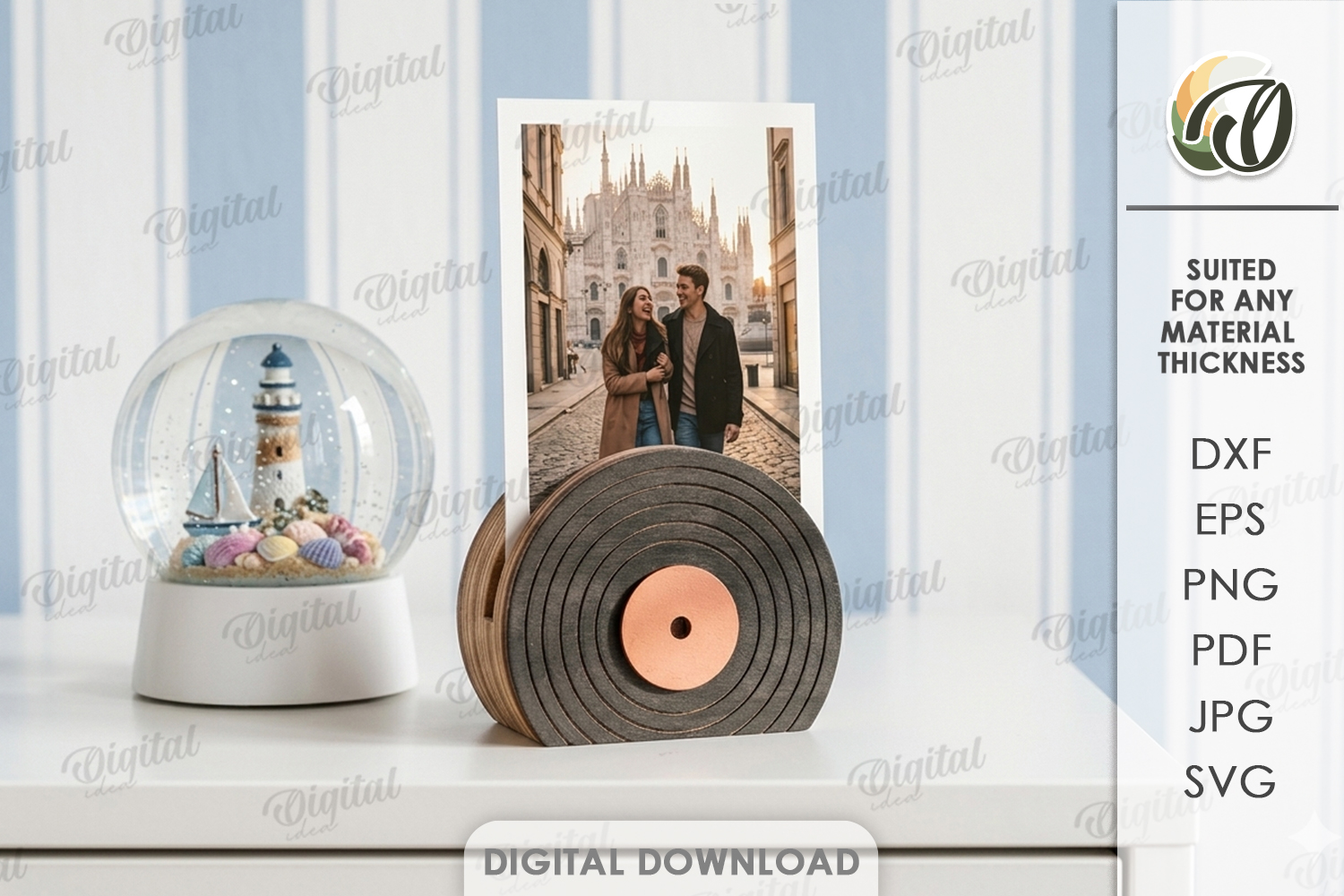 [Laser cut and engrave] 3D Polaroid Holder Bundle. 10 Cute Photo Stands Laser cut files. Desk Picture Display. Minimalist Home Decor. Heart. Daisy SVG. Retro