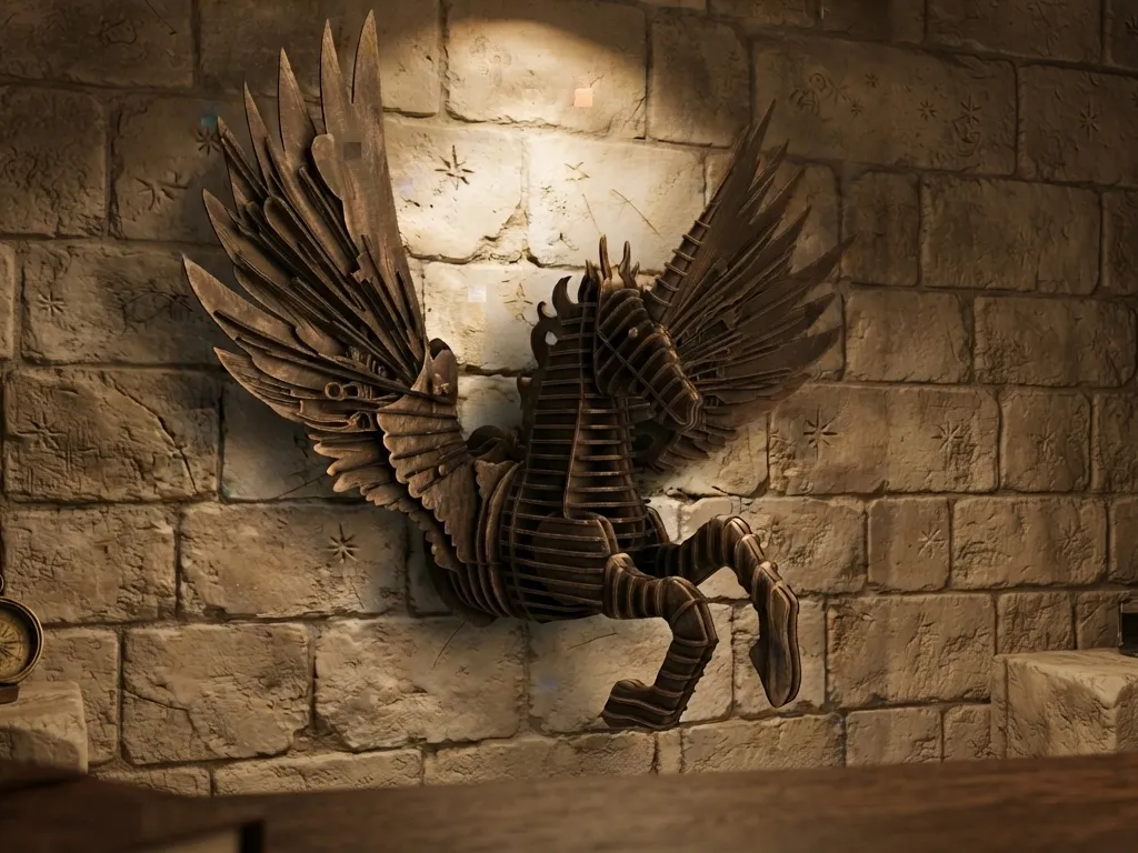 Pegasus Wall Hanging Sculpture with Winged Horse Motif