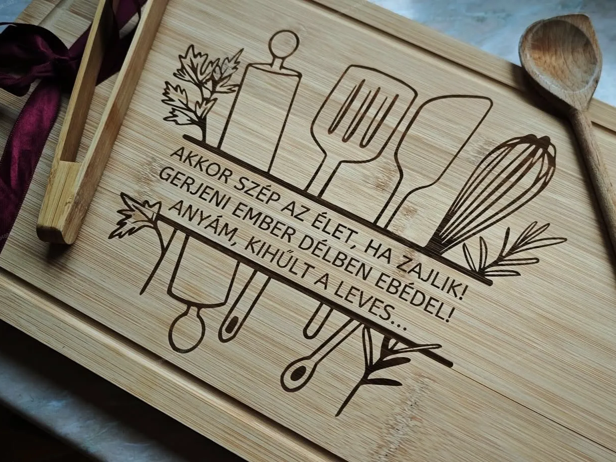 Bamboo cutting board engraving