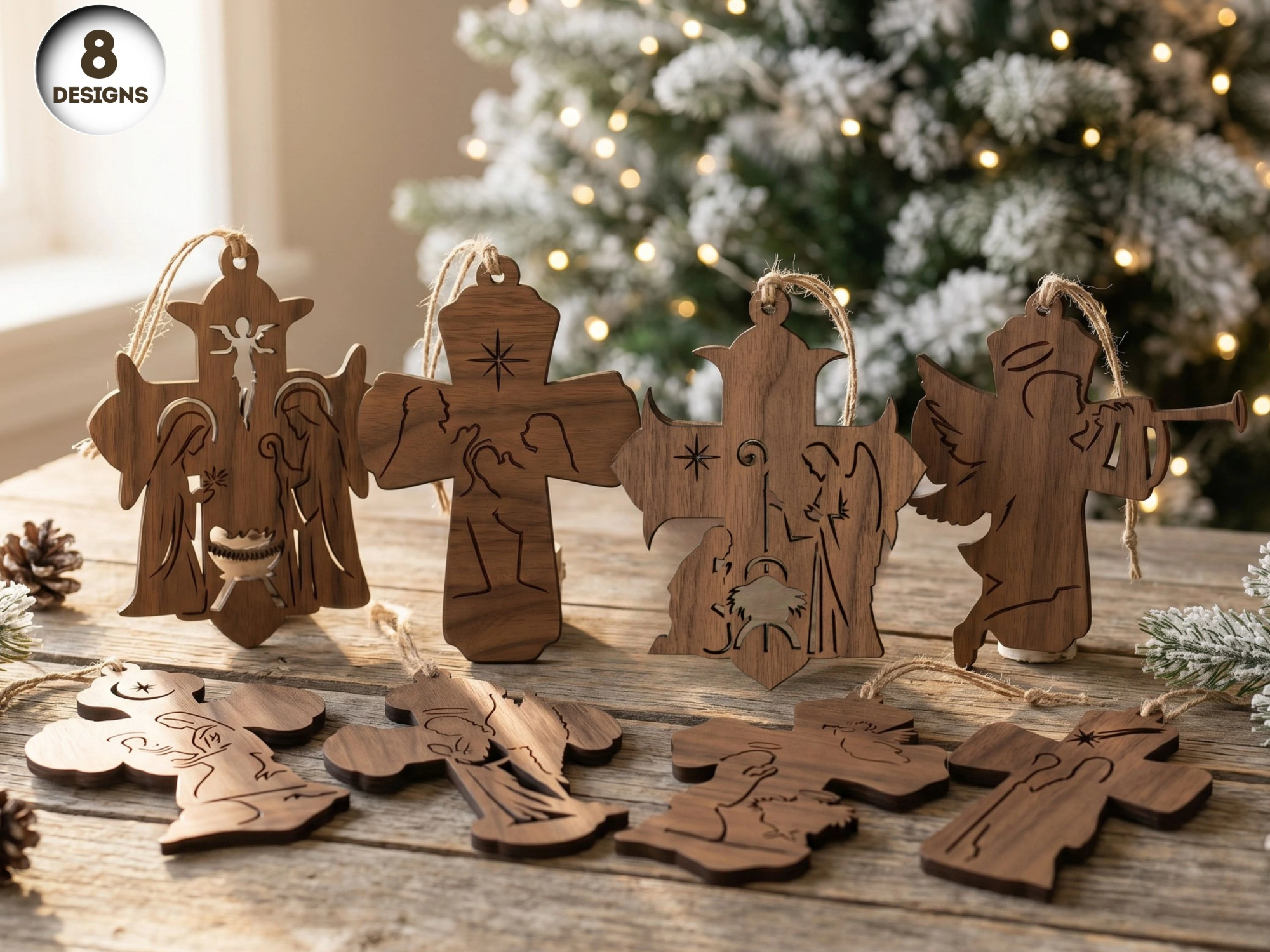 Nativity Cross Ornaments SVG Bundle