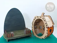 [Laser cut and engrave] Pumpkin House Halloween Candle Holder | Tabletop Display