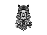 [Laser cut and engrave] Chouette ornementale avec motifs floraux détaillés