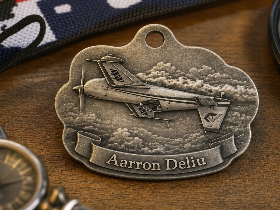 Aarron Deliu Aerobatic Airplane Keychain Keyring